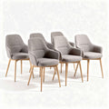 Sedia da pranzo in tessuto grigio con gambe in legno misura 50 x 50 x 80cm