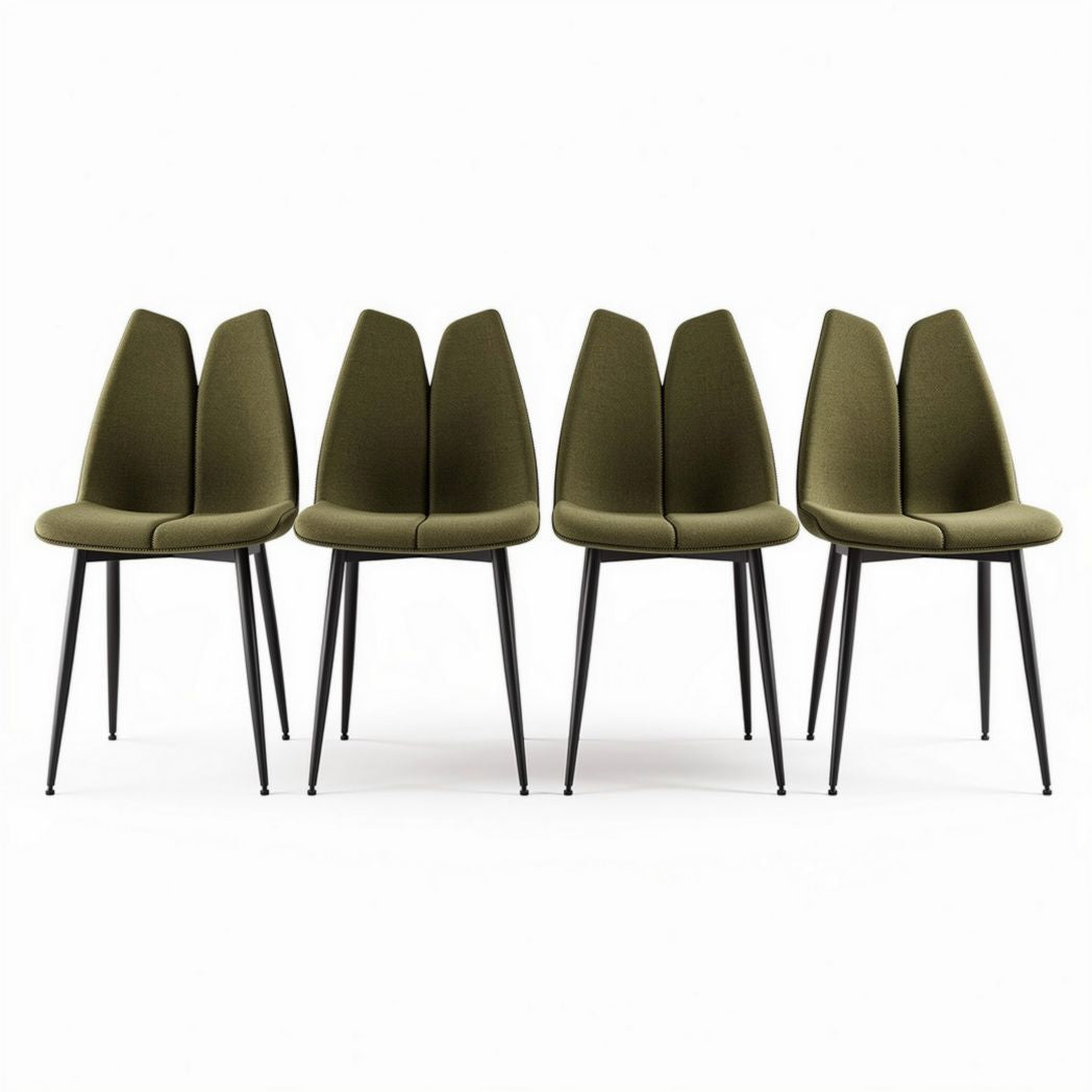Sedia moderna in tessuto verde scuro con gambe in metallo 45 x 50 x 90cm