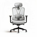 Sedia da ufficio ergonomica in rete bianca con supporto lombare regolabile 45 x 60 x 100cm