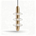 Lampada a sospensione in ottone e vetro dimensioni 15 x 15 x 30cm design moderno