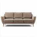 Divano in tessuto beige con struttura in legno 200 x 90 x 85cm