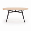 Tavolo ovale in legno naturale e metallo nero 120 x 80 x 75cm